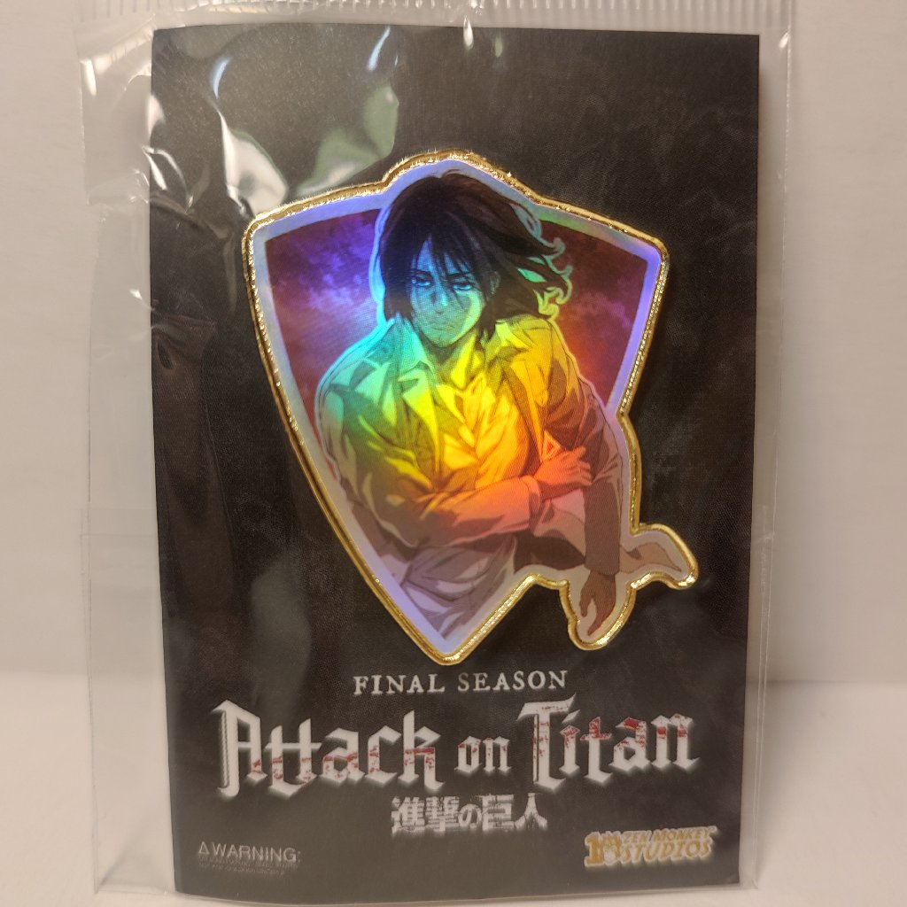 Attack On Titan Eren Jaeger Holo Enamel Pin Official Anime Collectible